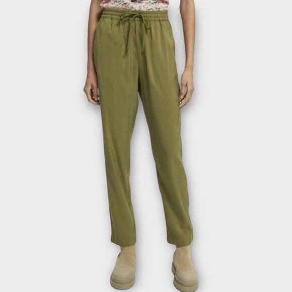 Scotch & Soda Casual Pants Women's Viscose Drawstring Joggers Army Green Size XS - Picture 1 of 14